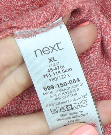 Next Men's Red XL Beach Graphic Crew Neck T-Shirt