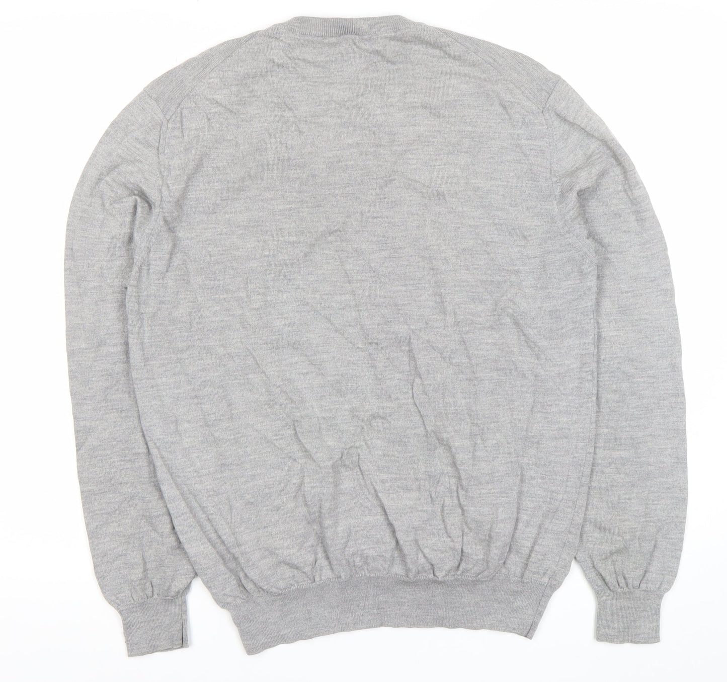 Hugo Boss Men’s Grey Wool V-Neck Pullover Jumper Size L