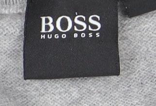 Hugo Boss Men’s Grey Wool V-Neck Pullover Jumper Size L