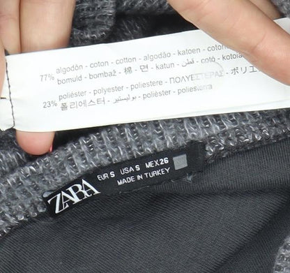 Zara Women’s Grey Knit Crew Neck Pullover Jumper Size 8