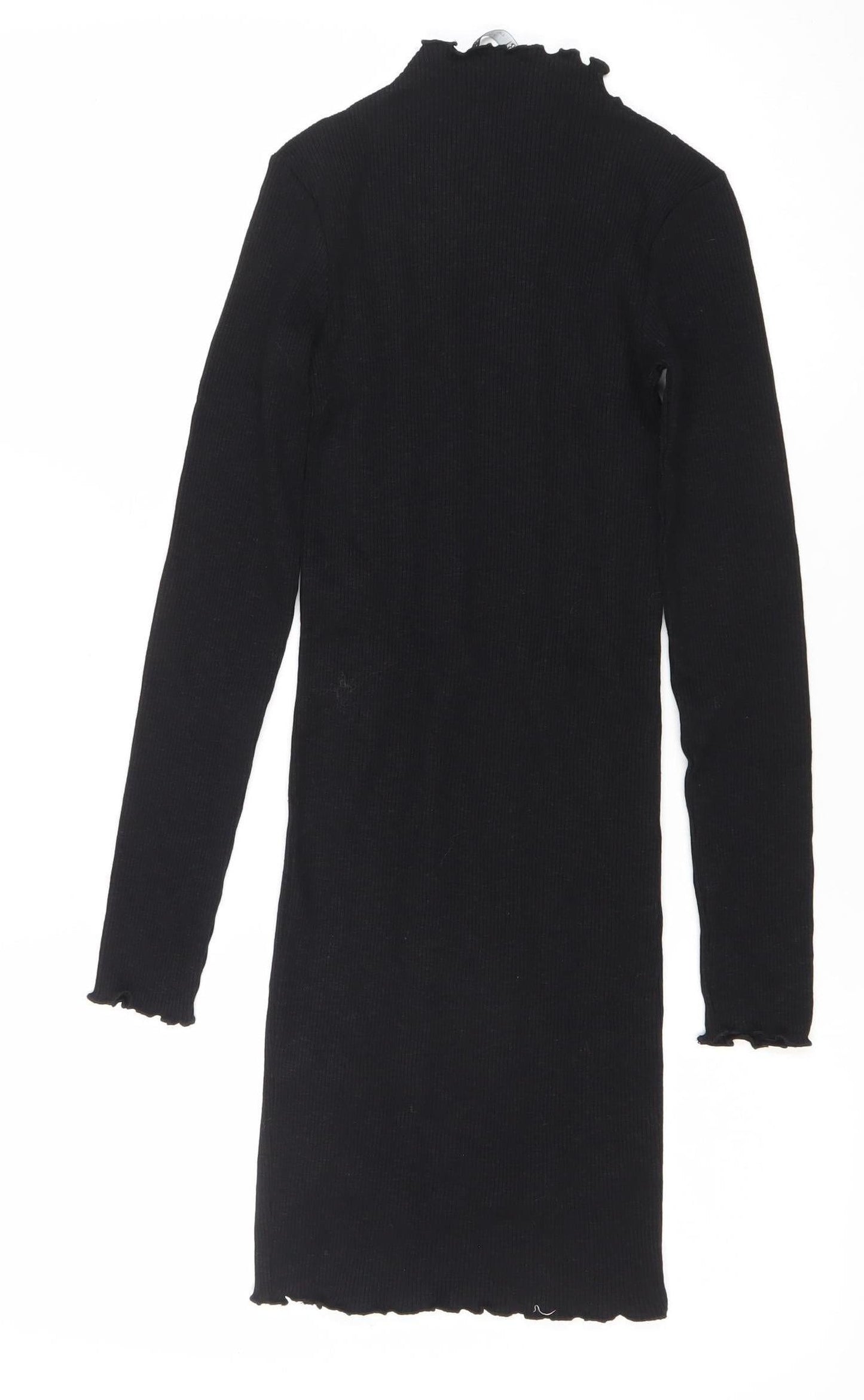 Zara Women’s Black Long Sleeve Bodycon Dress Size 8