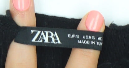Zara Women’s Black Long Sleeve Bodycon Dress Size 8
