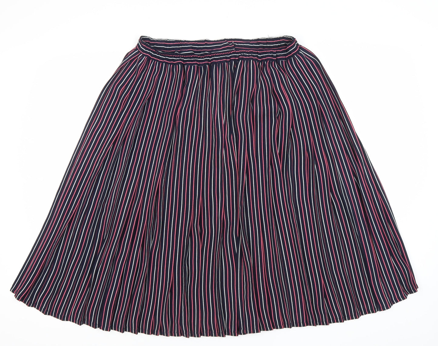 Precis Women’s Multicoloured L Striped Pleated Knee Skirt