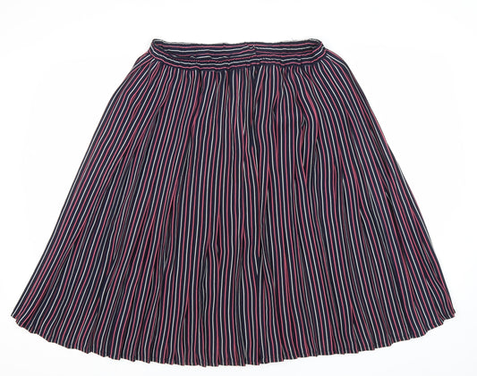 Precis Women’s Multicoloured L Striped Pleated Knee Skirt