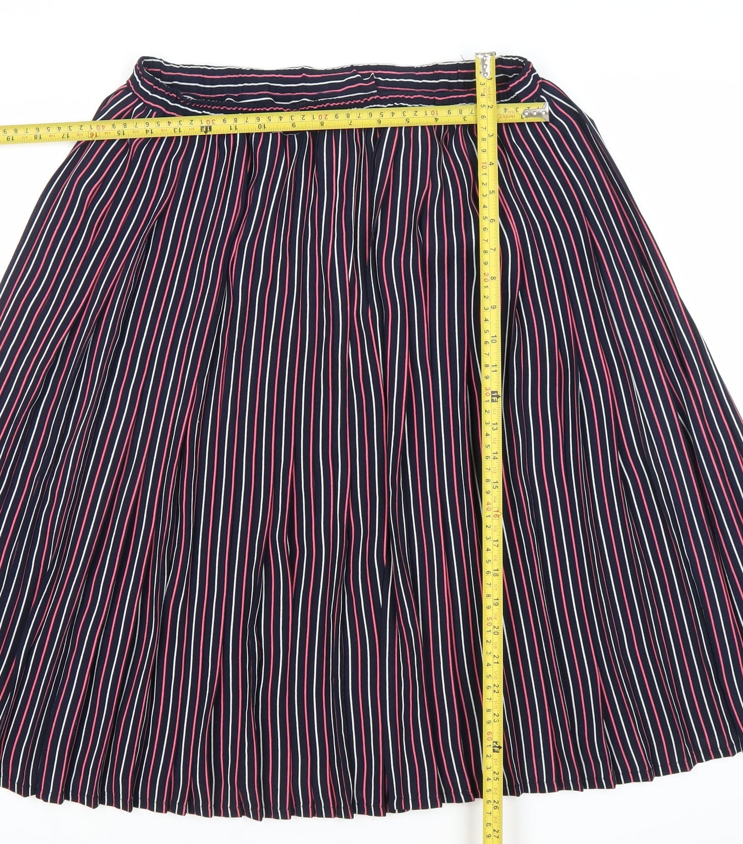Precis Women’s Multicoloured L Striped Pleated Knee Skirt