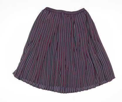 Precis Women’s Multicoloured L Striped Pleated Knee Skirt