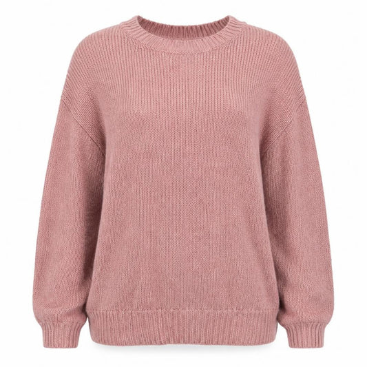 New Look Women’s Pink Acrylic Knit Jumper Medium Crew Neck Pullover