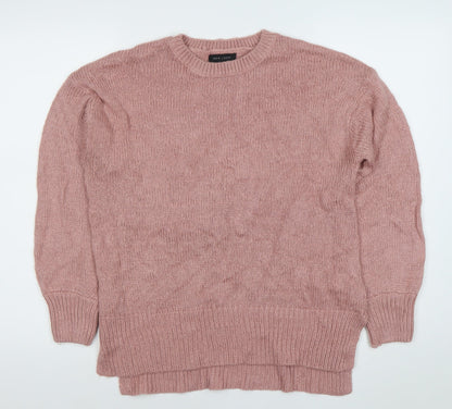 New Look Women’s Pink Acrylic Knit Jumper Medium Crew Neck Pullover