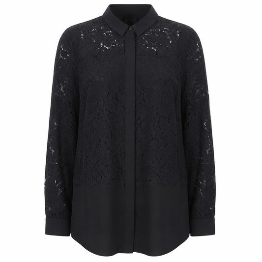 Phase Eight Women’s Black Lace Collar Blouse Size 10