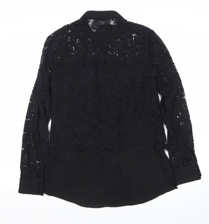 Phase Eight Women’s Black Lace Collar Blouse Size 10