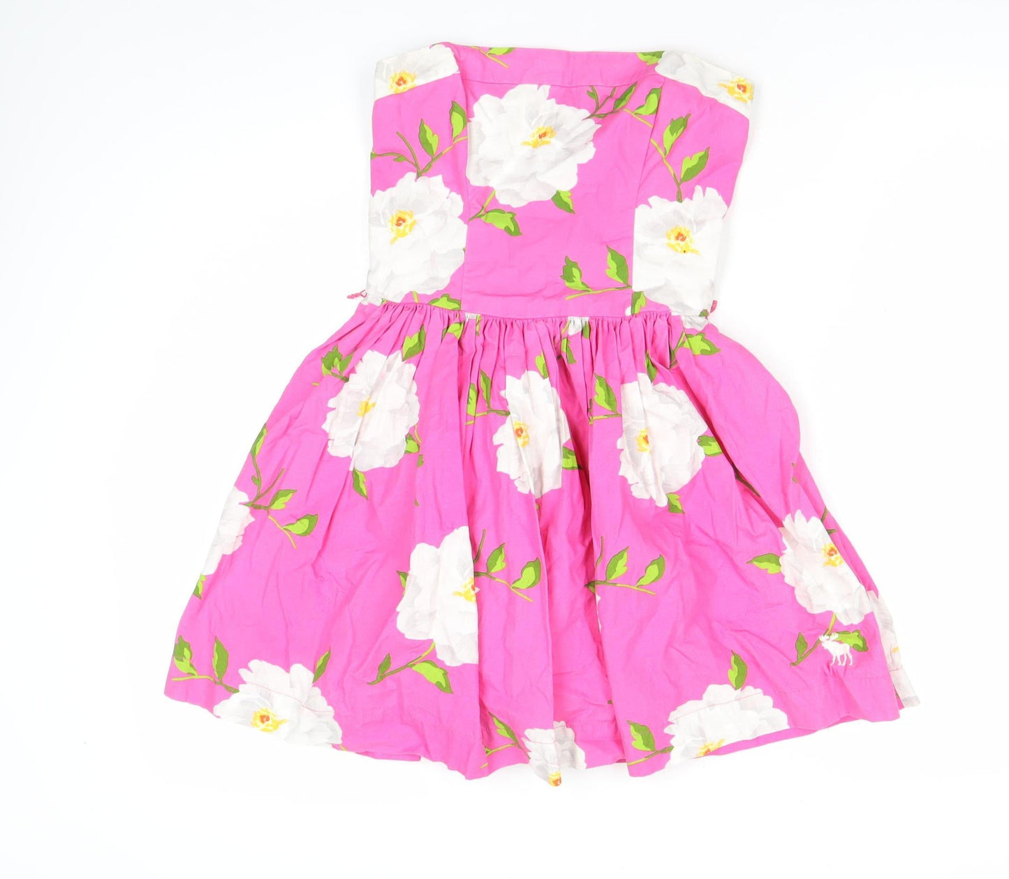 Abercrombie & Fitch Women’s Pink Floral Strapless Smocked Summer Dress Size M