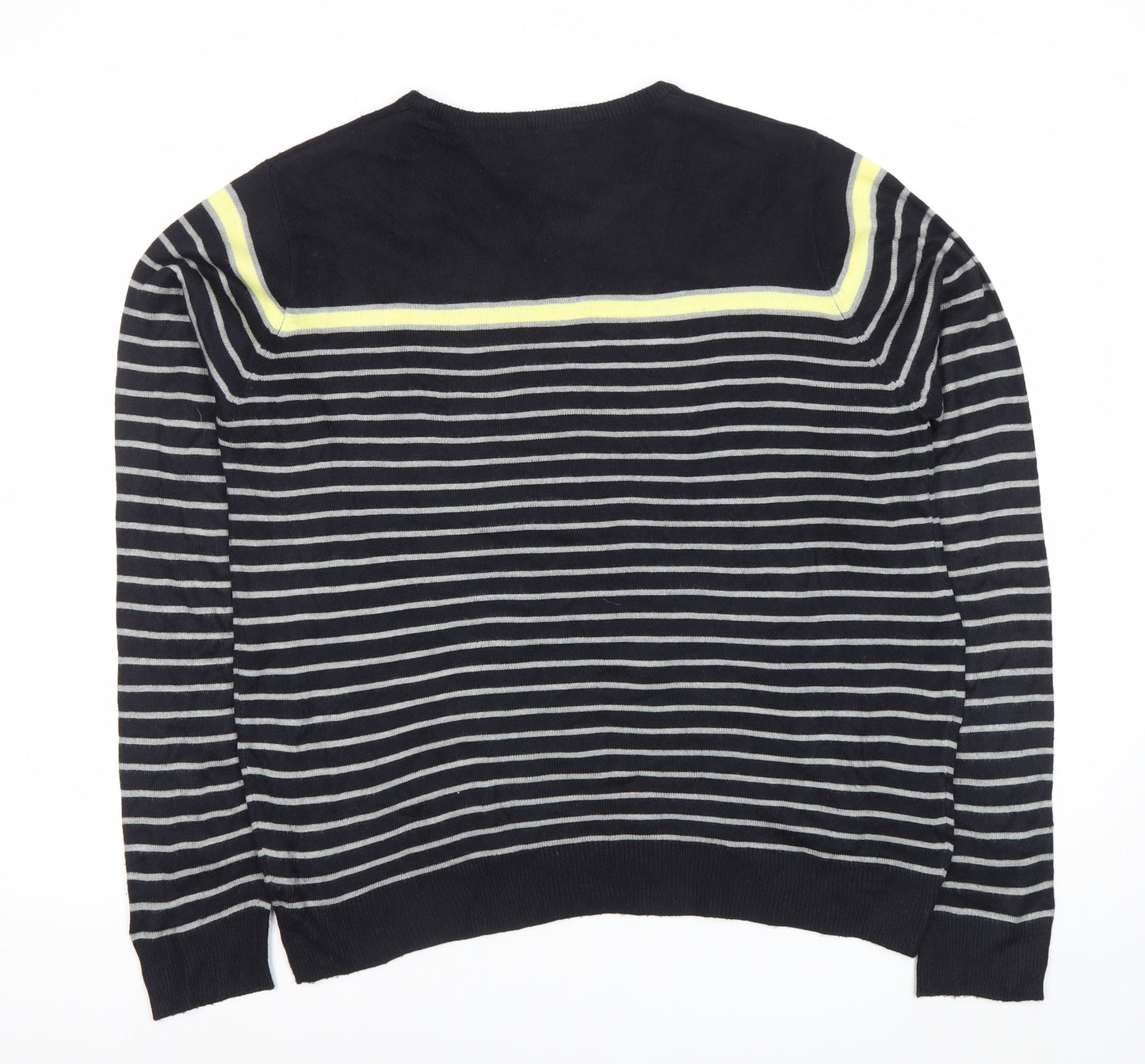 Cedar Wood State Men’s Blue Striped Crew Neck Jumper Size L