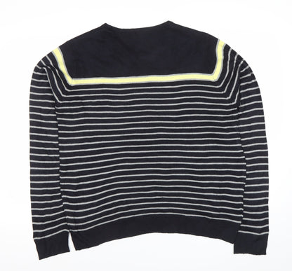 Cedar Wood State Men’s Blue Striped Crew Neck Jumper Size L