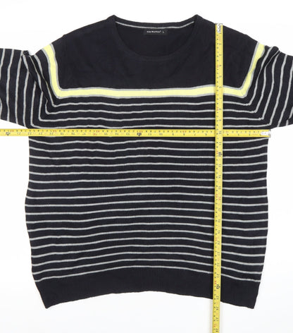 Cedar Wood State Men’s Blue Striped Crew Neck Jumper Size L