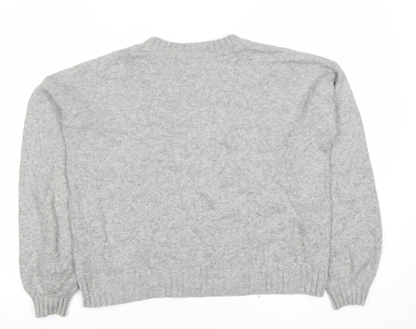 Hollister Womens Grey Crew Neck Pullover Jumper Small Wool Blend