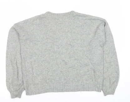 Hollister Womens Grey Crew Neck Pullover Jumper Small Wool Blend