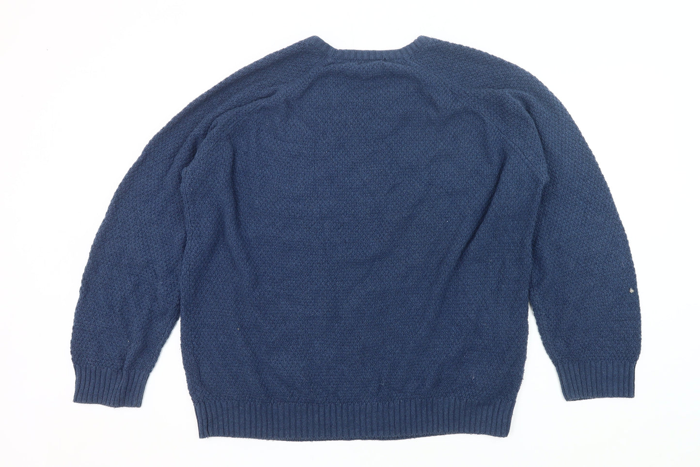Oak Valley Men’s Blue 2XL Cable Knit Crew Neck Jumper