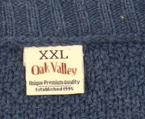 Oak Valley Men’s Blue 2XL Cable Knit Crew Neck Jumper