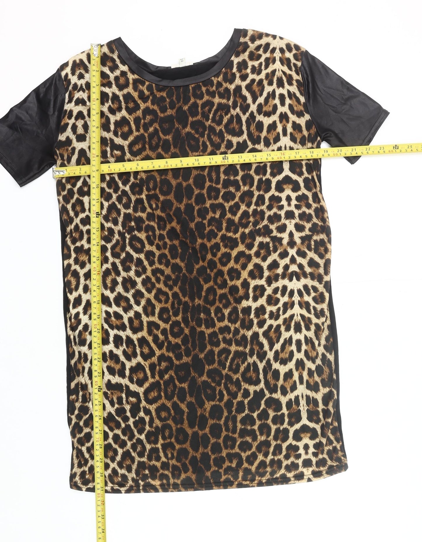 River Island Women Leopard Print T-Shirt Dress UK 6 Short Sleeve