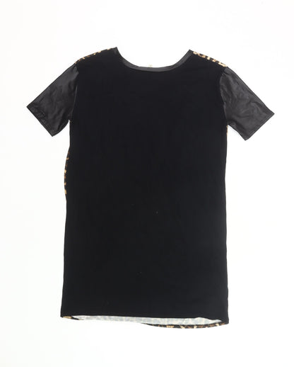 River Island Women Leopard Print T-Shirt Dress UK 6 Short Sleeve