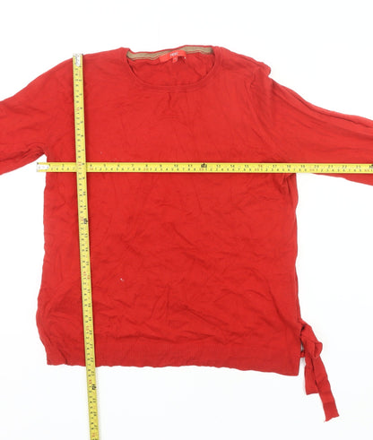 Next Women’s Red Jumper Size 12 Pullover Round Neck Knit Bow Detail