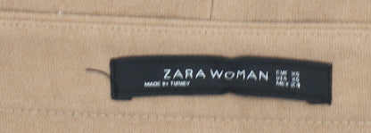 Zara Woman Beige Pencil Skirt Women M Knee Length Cotton Stretch