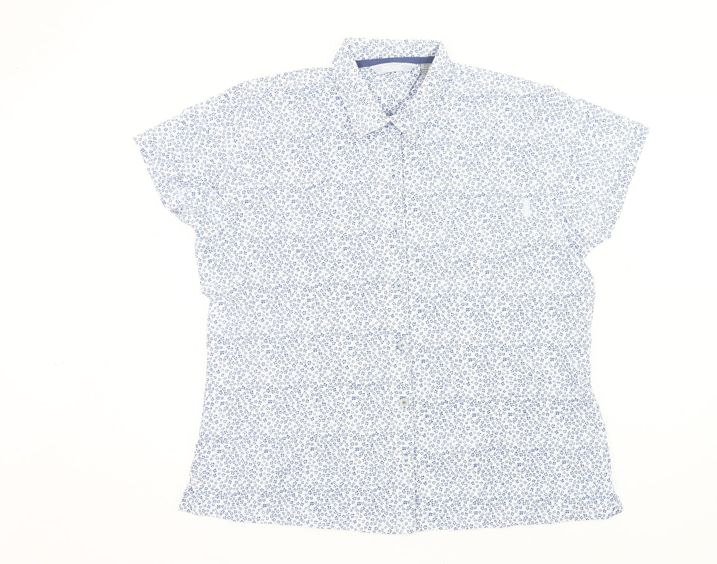 Womens UK Size 20 Regatta Blue Basic Button-Up