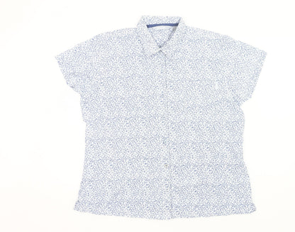 Womens UK Size 20 Regatta Blue Basic Button-Up