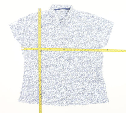 Womens UK Size 20 Regatta Blue Basic Button-Up