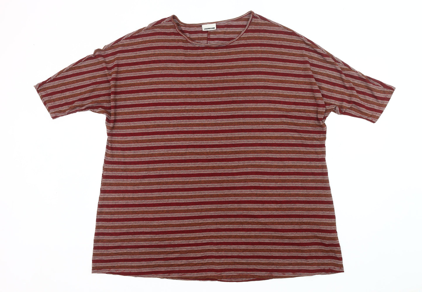 Noisy May Womens Red Striped Jersey T-Shirt Size M Casual Top