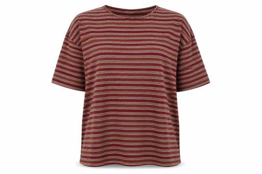 Noisy May Womens Red Striped Jersey T-Shirt Size M Casual Top