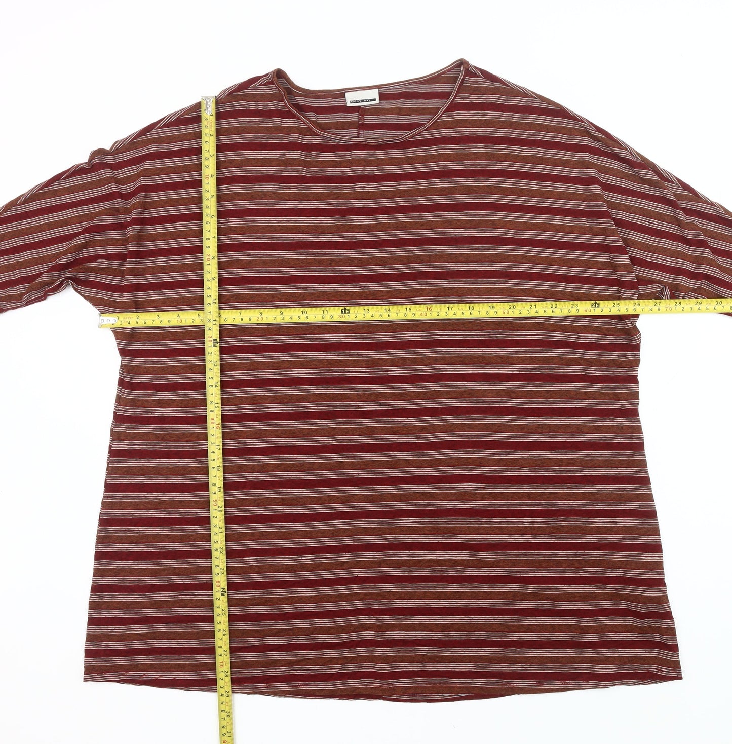 Noisy May Womens Red Striped Jersey T-Shirt Size M Casual Top