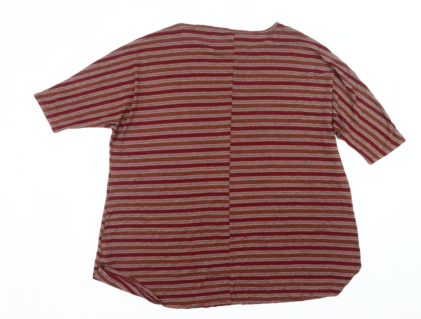 Noisy May Womens Red Striped Jersey T-Shirt Size M Casual Top