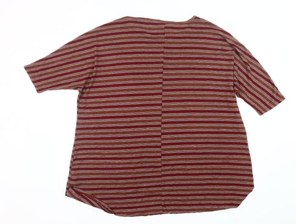 Noisy May Womens Red Striped Jersey T-Shirt Size M Casual Top