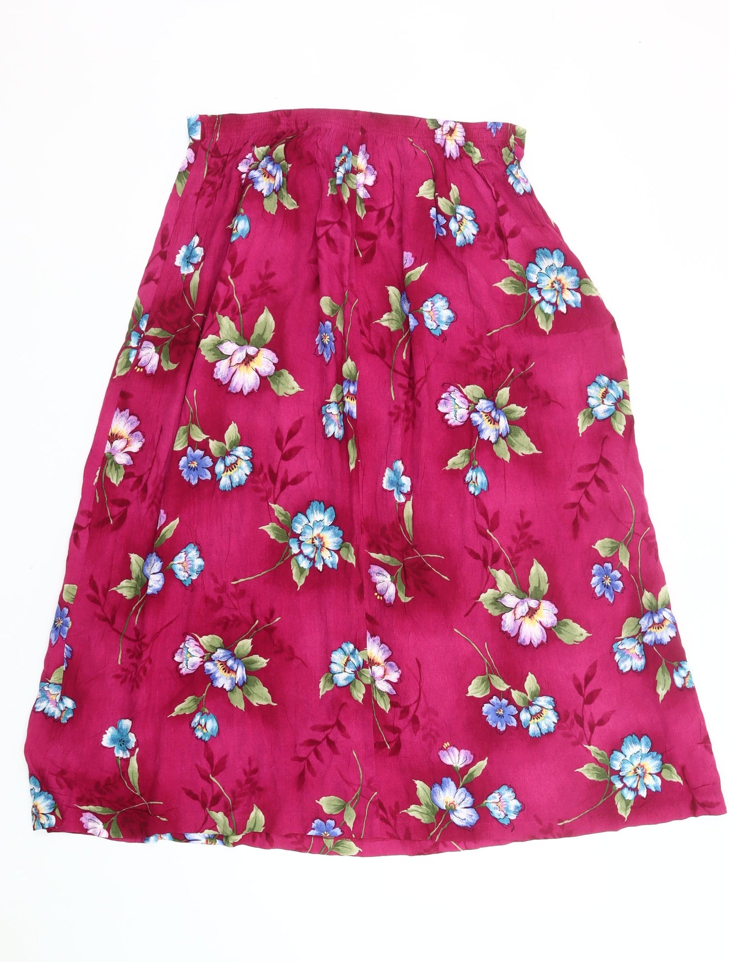 Jaclyn Smith Women’s Pink Floral Rayon A-Line Skirt XL Knee Length