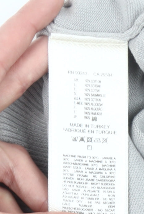 Diesel Men Grey Cotton Pullover Jumper Small Crew Neck Long Sleeve