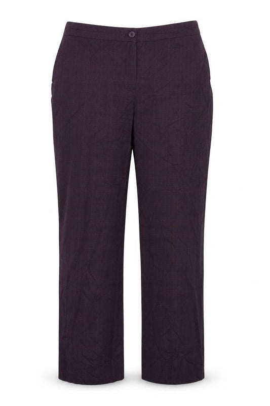 Maine New England Women’s Purple Check 16 Slim Straight Trousers