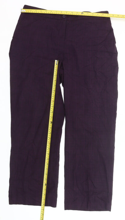 Maine New England Women’s Purple Check 16 Slim Straight Trousers