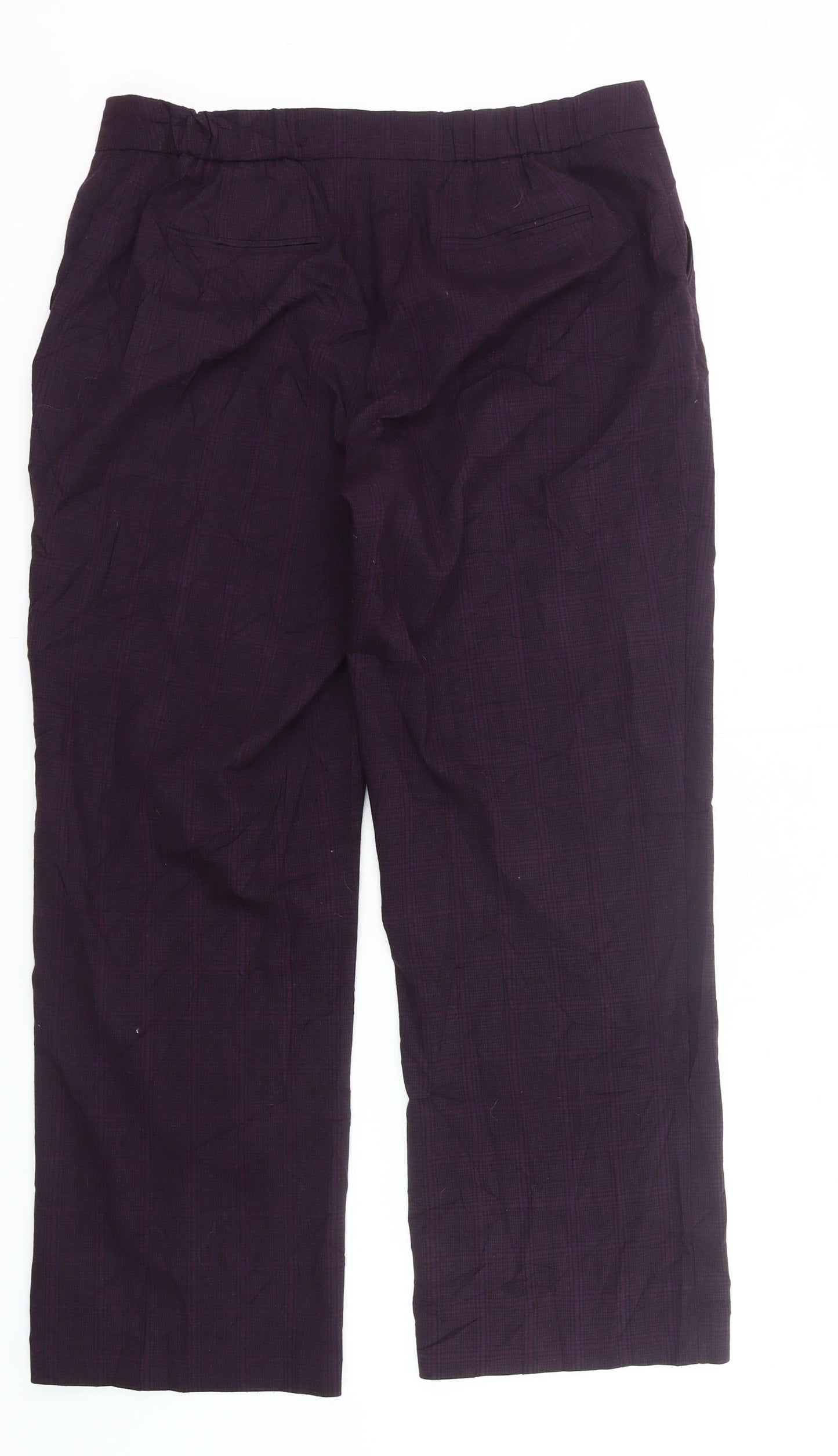 Maine New England Women’s Purple Check 16 Slim Straight Trousers
