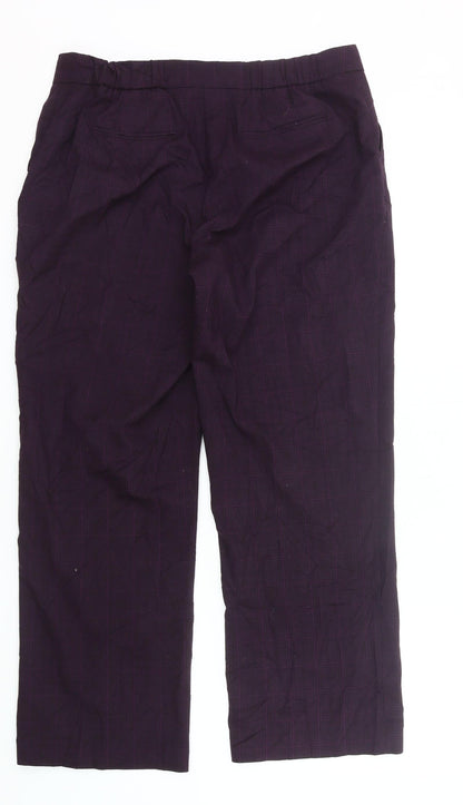 Maine New England Women’s Purple Check 16 Slim Straight Trousers