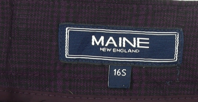 Maine New England Women’s Purple Check 16 Slim Straight Trousers