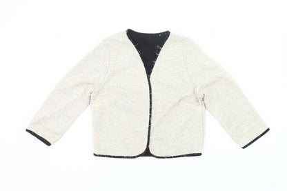 Atmosphere Women Ivory Tweed Blazer Jacket Size 12 Lined