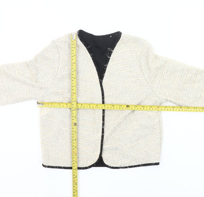 Atmosphere Women Ivory Tweed Blazer Jacket Size 12 Lined