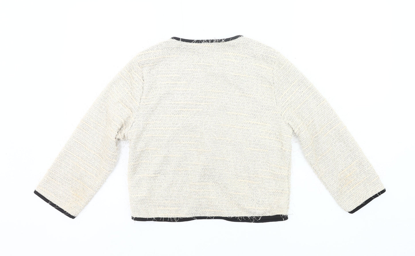Atmosphere Women Ivory Tweed Blazer Jacket Size 12 Lined