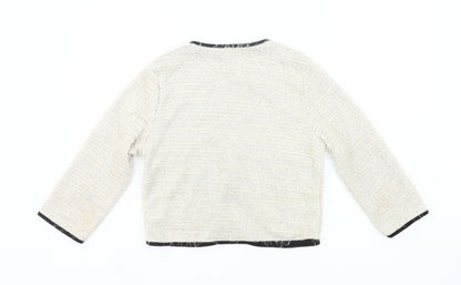 Atmosphere Women Ivory Tweed Blazer Jacket Size 12 Lined