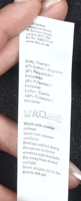 Jack Reid Men’s Black V-Neck Knit Jumper Size L Cotton Blend