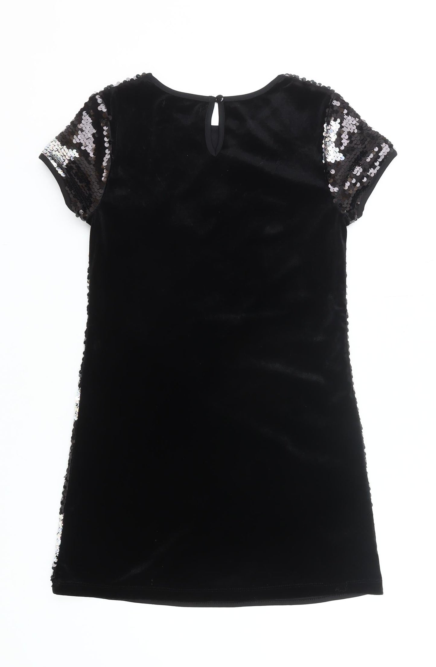 Marks and Spencer Girls Black Sequin Star Shift Party Dress 10-11 Years