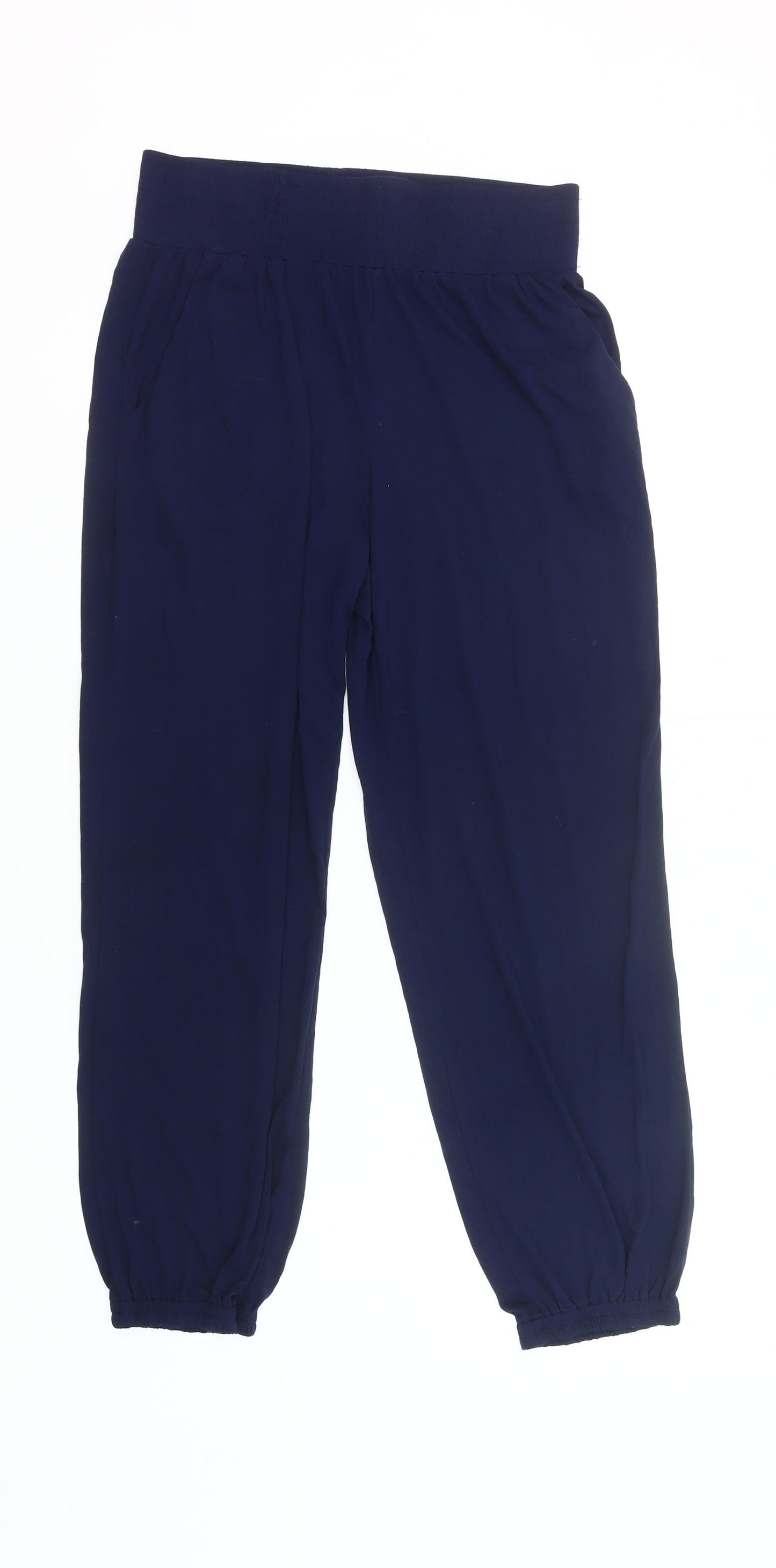 Cucumber Womens Blue Small Jogger Trousers Lightweight Elastic Waist