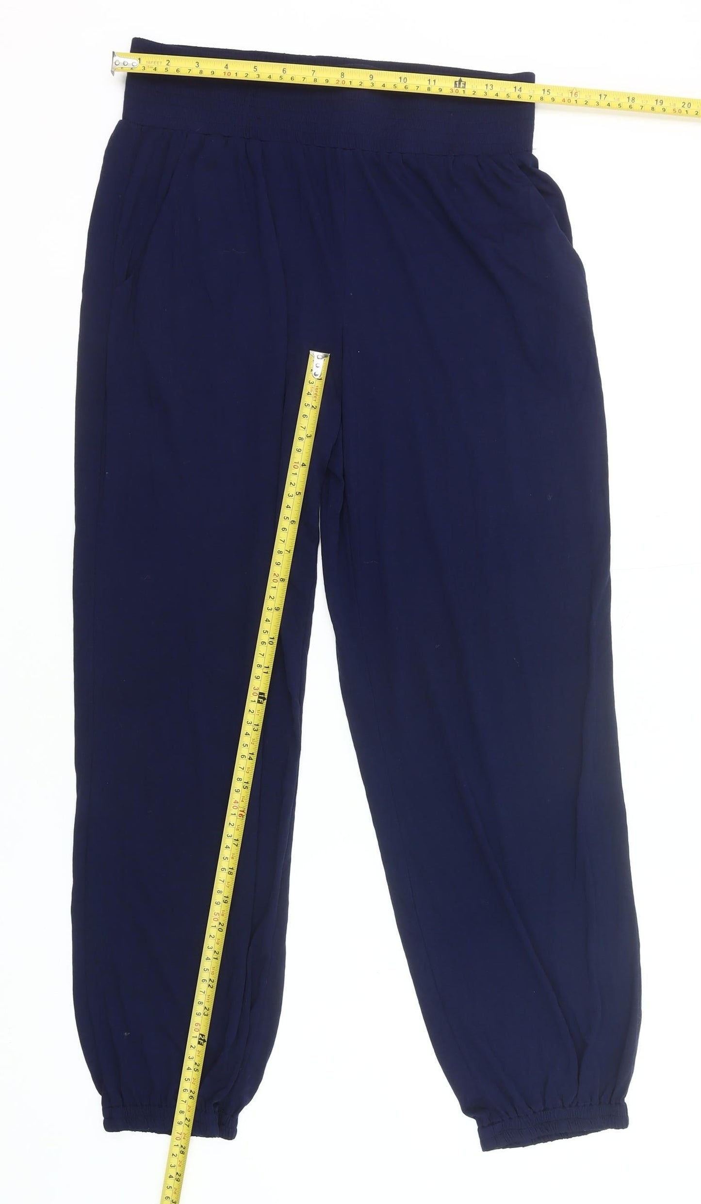 Cucumber Womens Blue Small Jogger Trousers Lightweight Elastic Waist