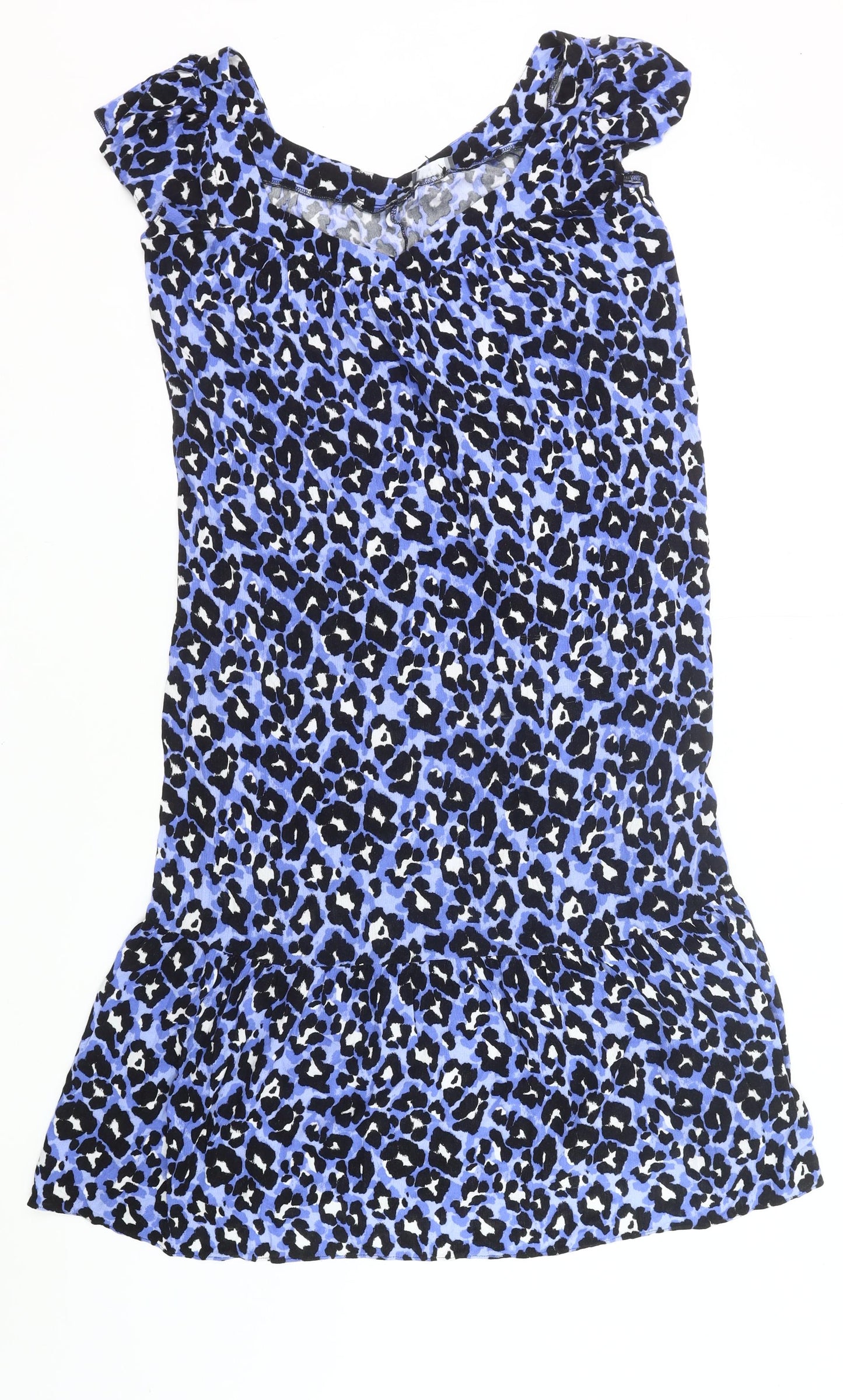 Papaya Women’s Blue Leopard Print Shift Dress Size 10